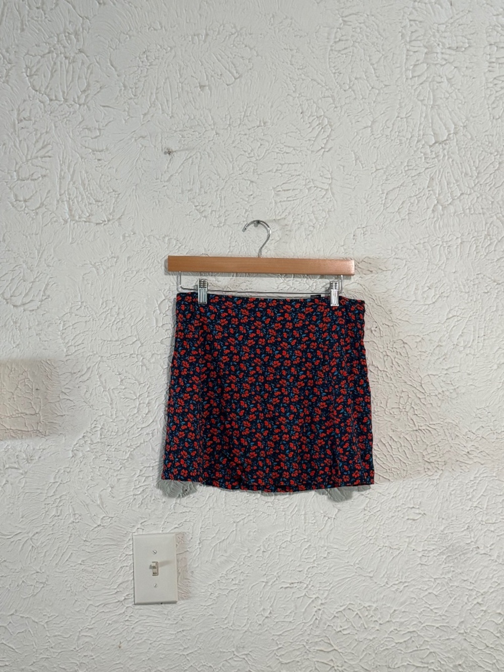Forever 21 Floral Mini Skirt Womens Medium Blue Red Y2K